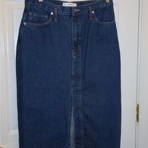 Mango Women's Dark Blue Denim Skirt